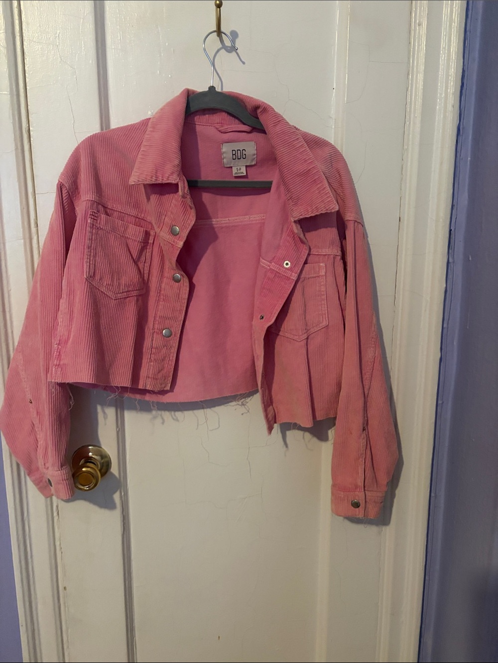 BDG Pink Cropped Corduroy Jacket